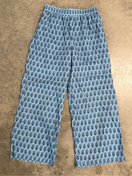 entro Pants - entro Light Blue Printed Pull-On Pants